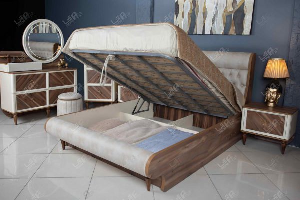 تخت خواب جک دار با باکس شبکه بندی شده